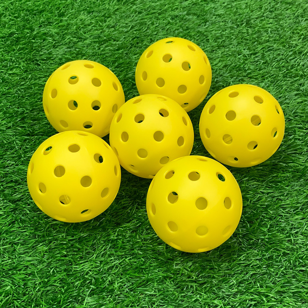 12-Pack 74mm 40-Hole Plastic Pickleball Balls with Net Bag