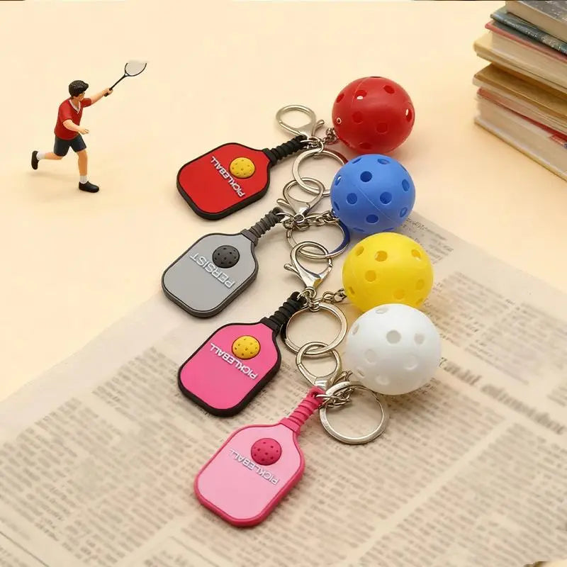 Pickleball Metal Keychain