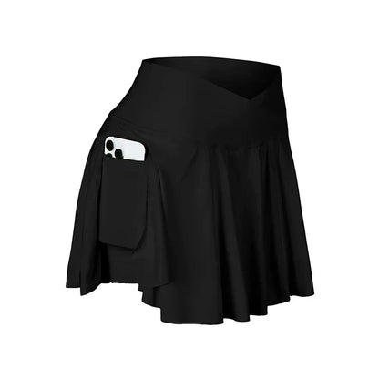 Women's Tennis Skirt with Pockets – 2-in-1 Court Skort