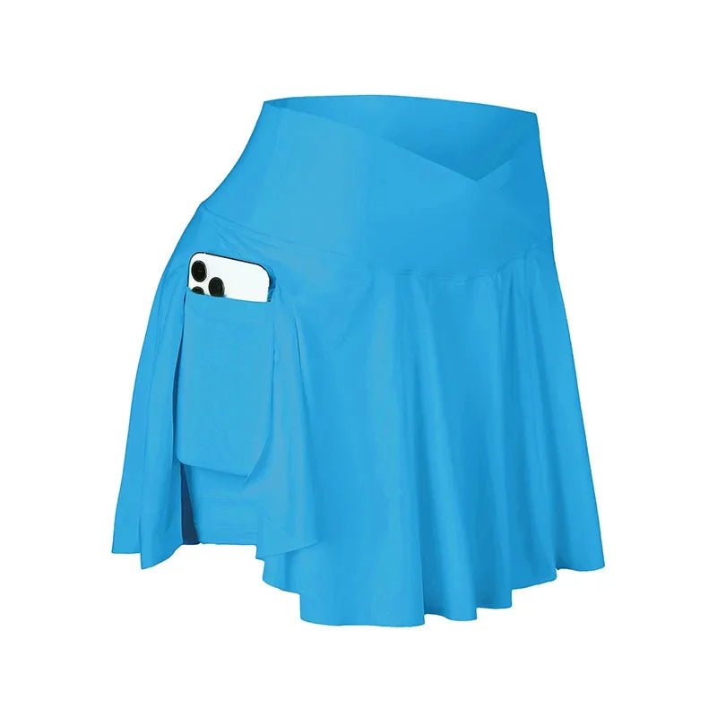 Women's Tennis Skirt with Pockets – 2-in-1 Court Skort