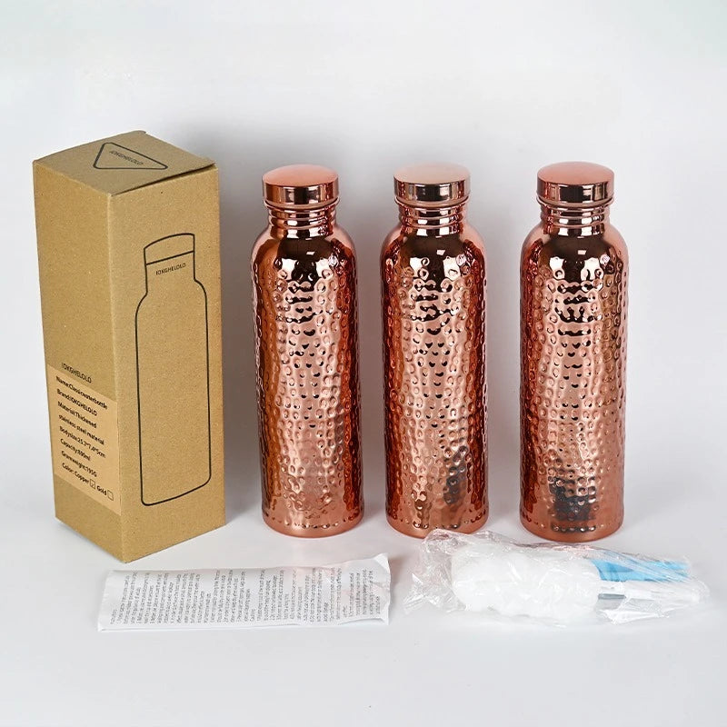 Patterned Copper Water Drinking Bottle