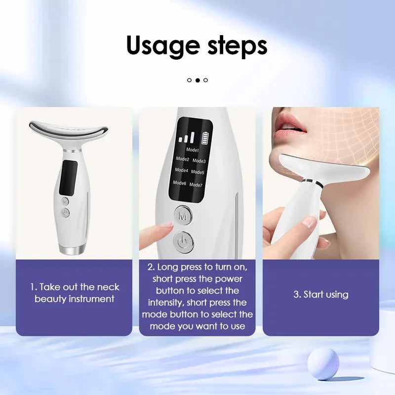 LED Face and Neck Skin Beauty Enhancing Device
