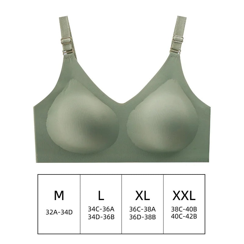 Women's Thin Seamless Soft Jelly Color Bra