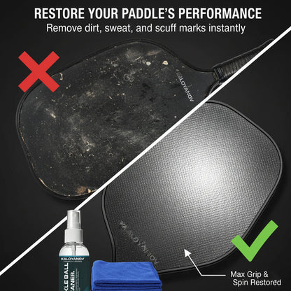 Pickleball Paddle Cleaner Spray & Microfiber Cloth Set