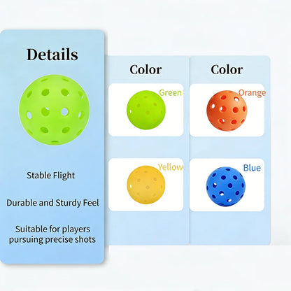 Indoor Pickleball Balls – 40-Hole 74mm Training Set