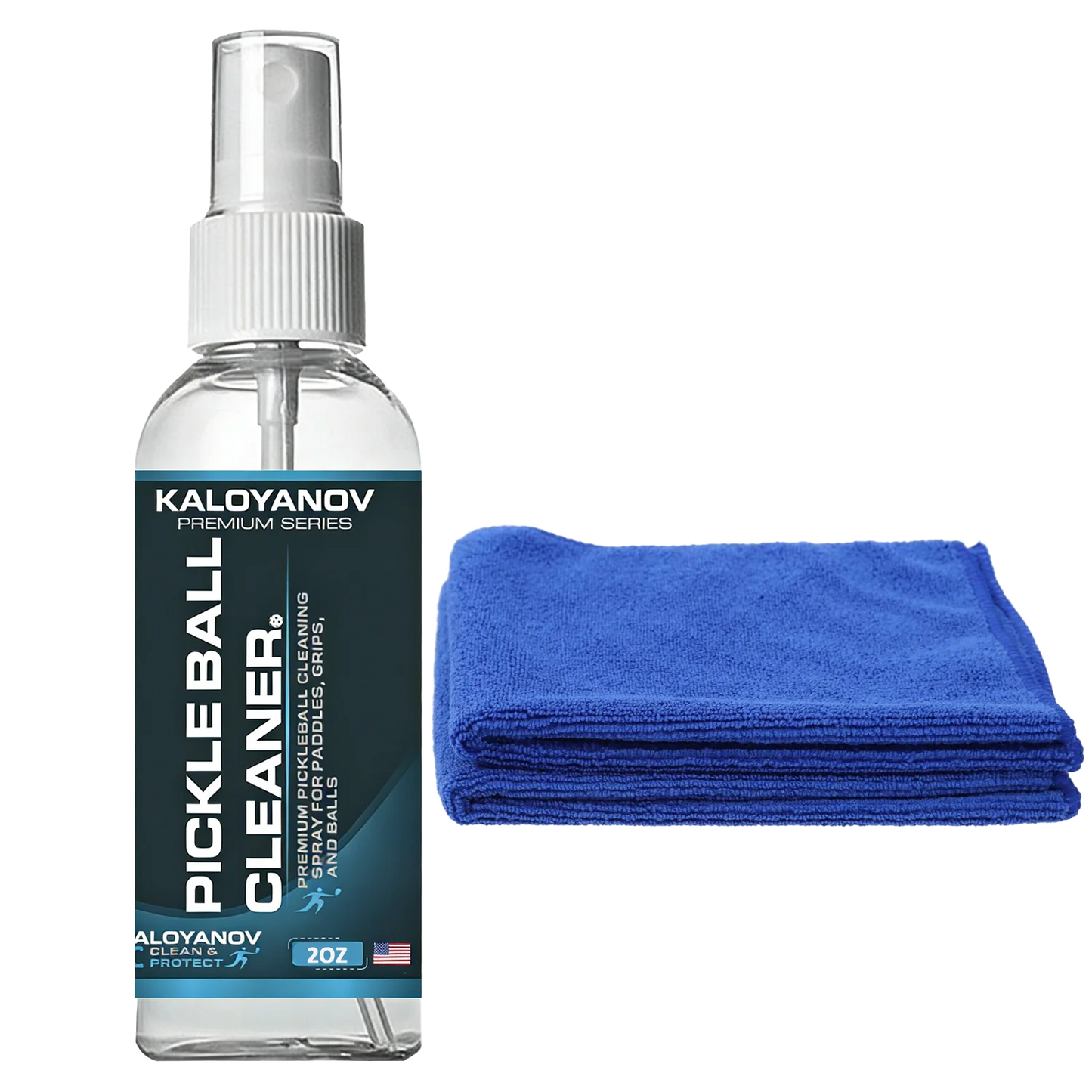 Pickleball Paddle Cleaner Spray & Microfiber Cloth Set