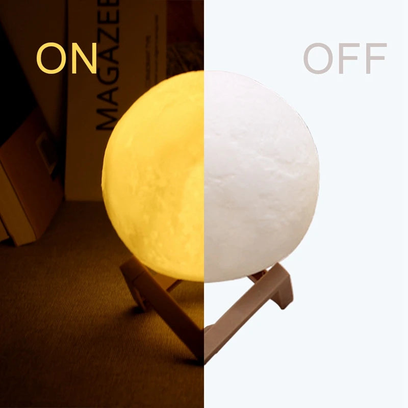 Moon Lamp LED Night Light With Stand
