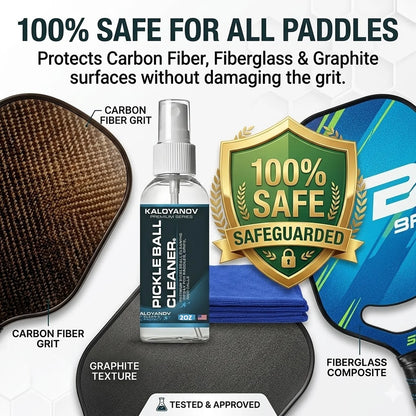 Pickleball Paddle Cleaner Spray & Microfiber Cloth Set