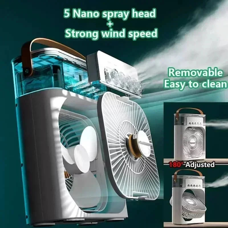 Portable Mini Air Cooler Fan with LED night light