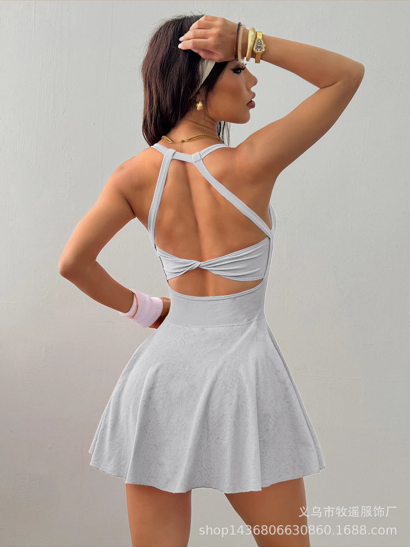 Fit and Flare Tennis Dress with Bulit-In Shorts