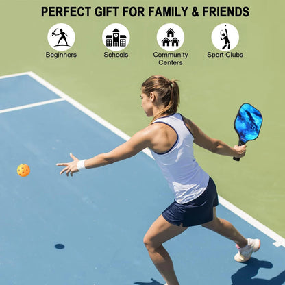 Carbon Fiber Pickleball Paddle Set – 2 Paddles & Carrying Bag