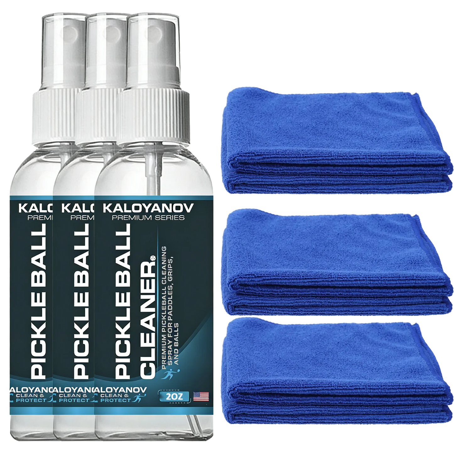 Pickleball Paddle Cleaner Spray & Microfiber Cloth Set