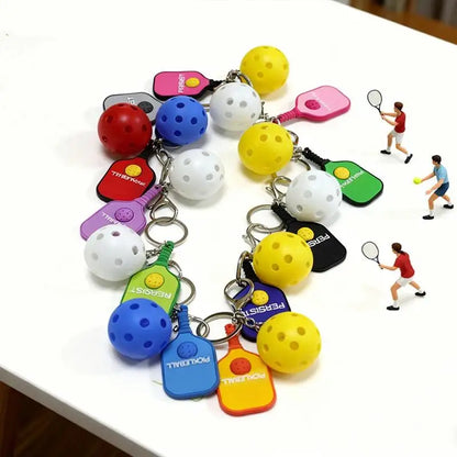 Pickleball Metal Keychain