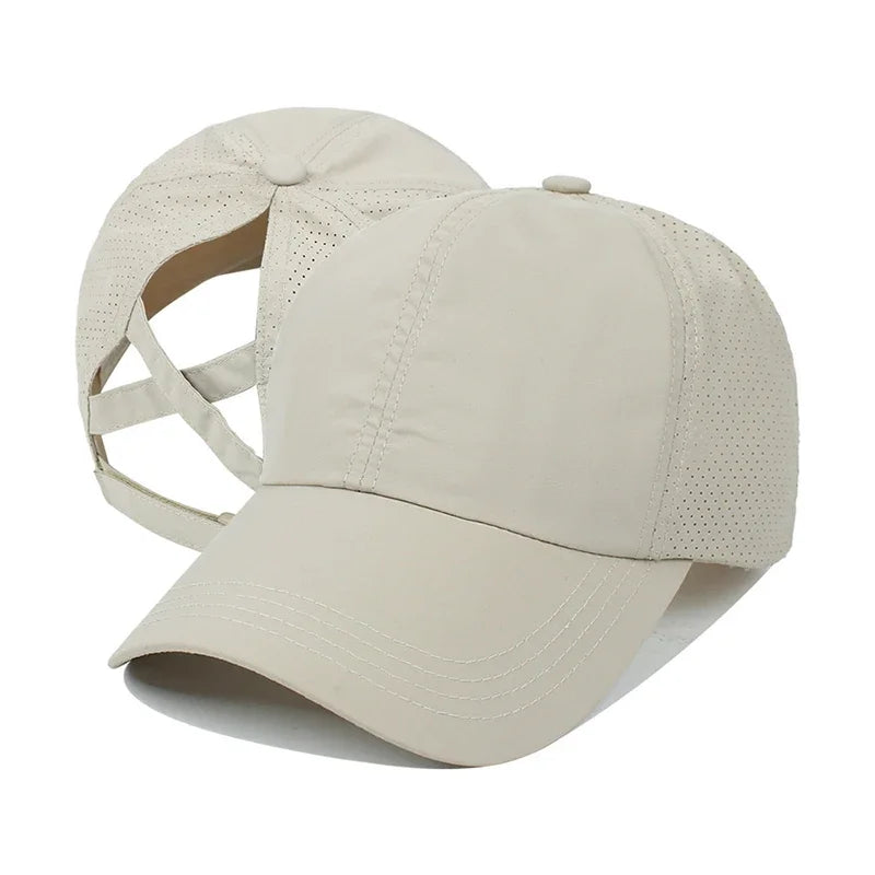 Women's Ponytail Sports Cap – Breathable Quick-Dry Hat