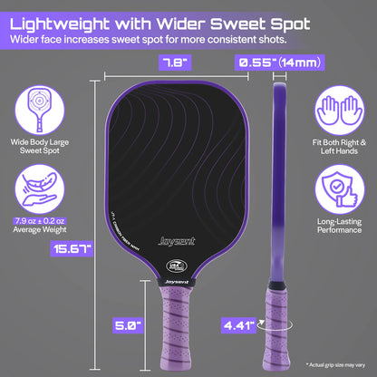 T300 Carbon Fiber Pickleball Paddle – 14mm Honeycomb Core