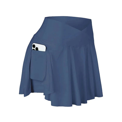 Women's Tennis Skirt with Pockets – 2-in-1 Court Skort