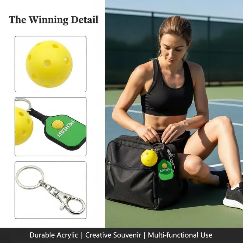 Pickleball Metal Keychain