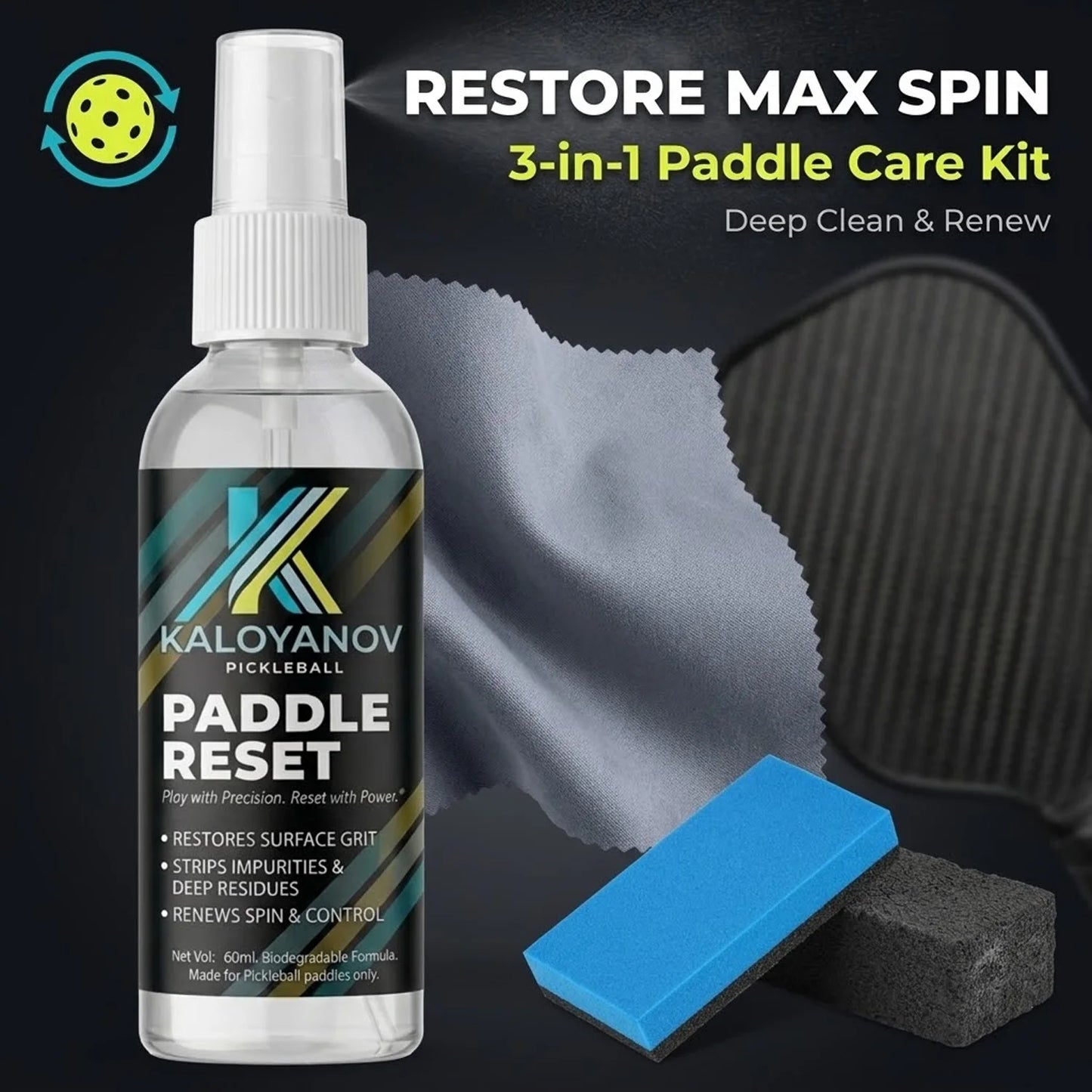 Pickleball Paddle Cleaning Kit – 4-in-1 Care Set