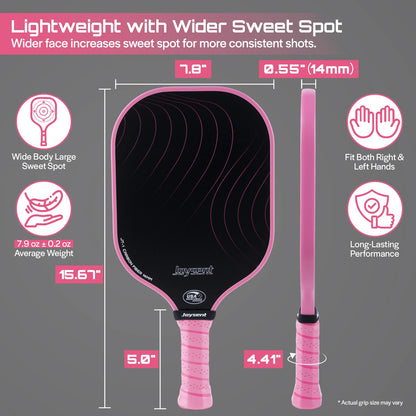 T300 Carbon Fiber Pickleball Paddle – 14mm Honeycomb Core