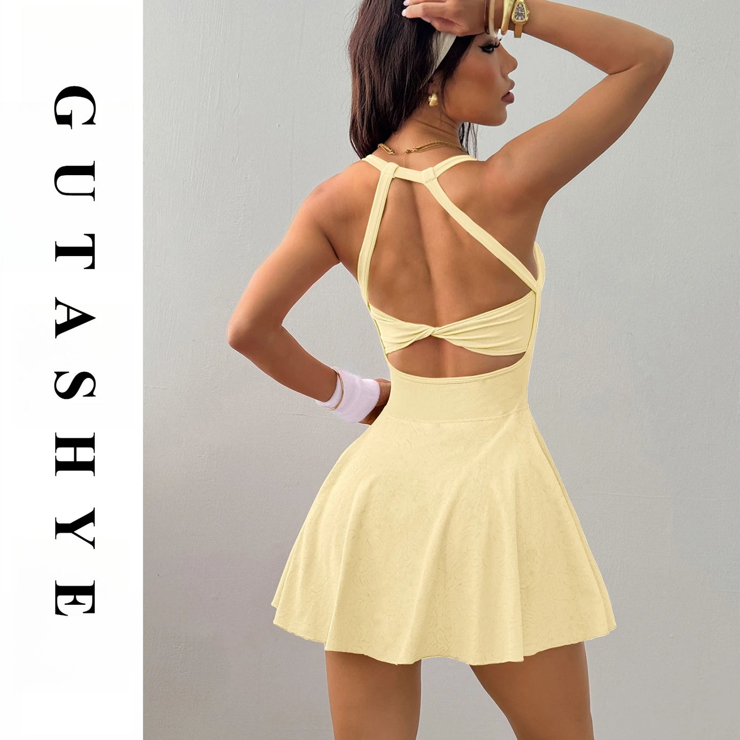 Fit and Flare Tennis Dress with Bulit-In Shorts
