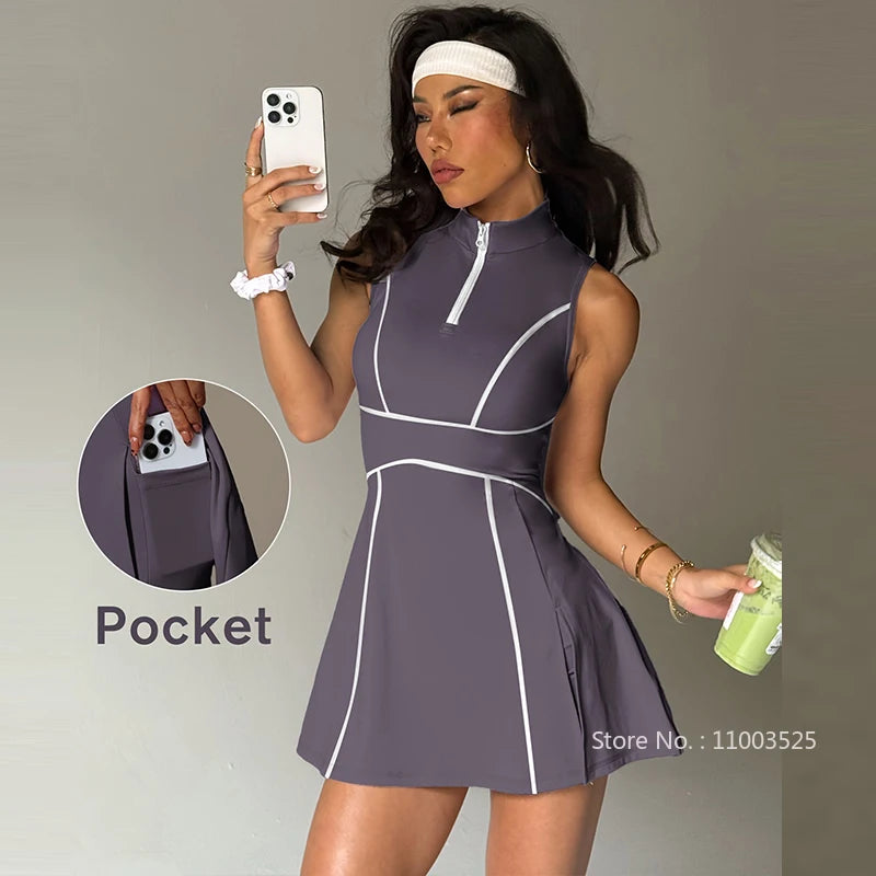 Performance Zip Tennis Dress