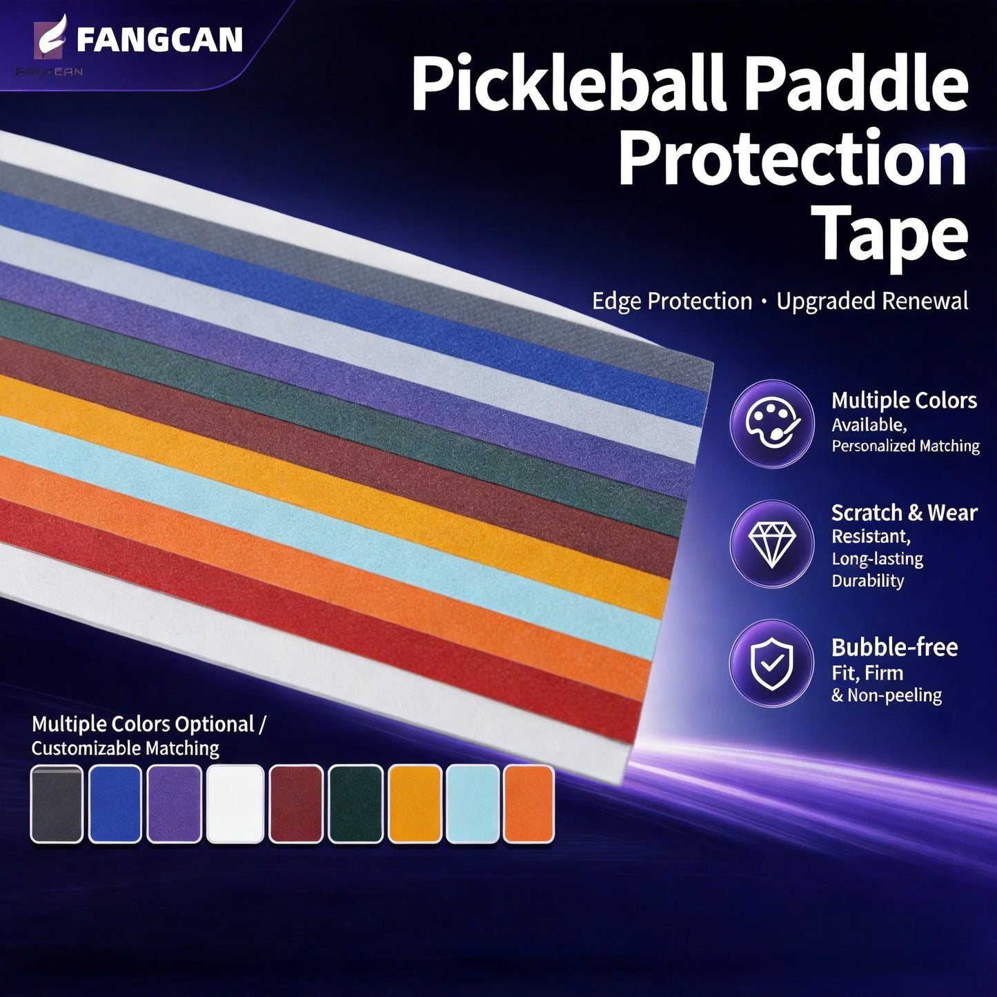Pickleball Paddle Edge Guard Tape – 2-Pack Protective Tape