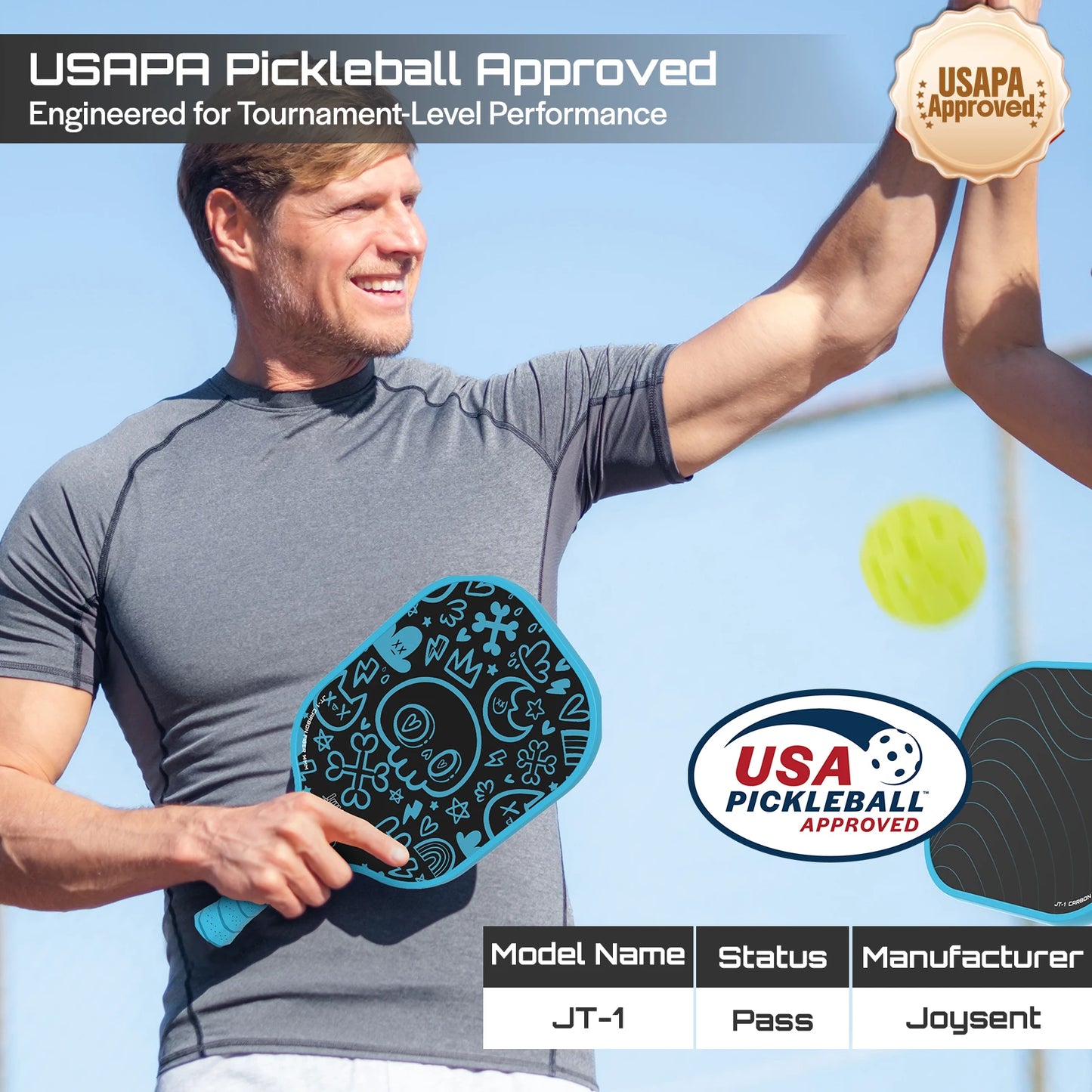 T300 Carbon Fiber Pickleball Paddle – 14mm Honeycomb Core