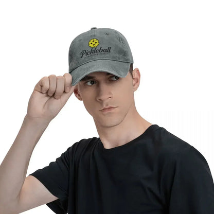 Pickleball Lover Hat – Adjustable Distressed Baseball Cap