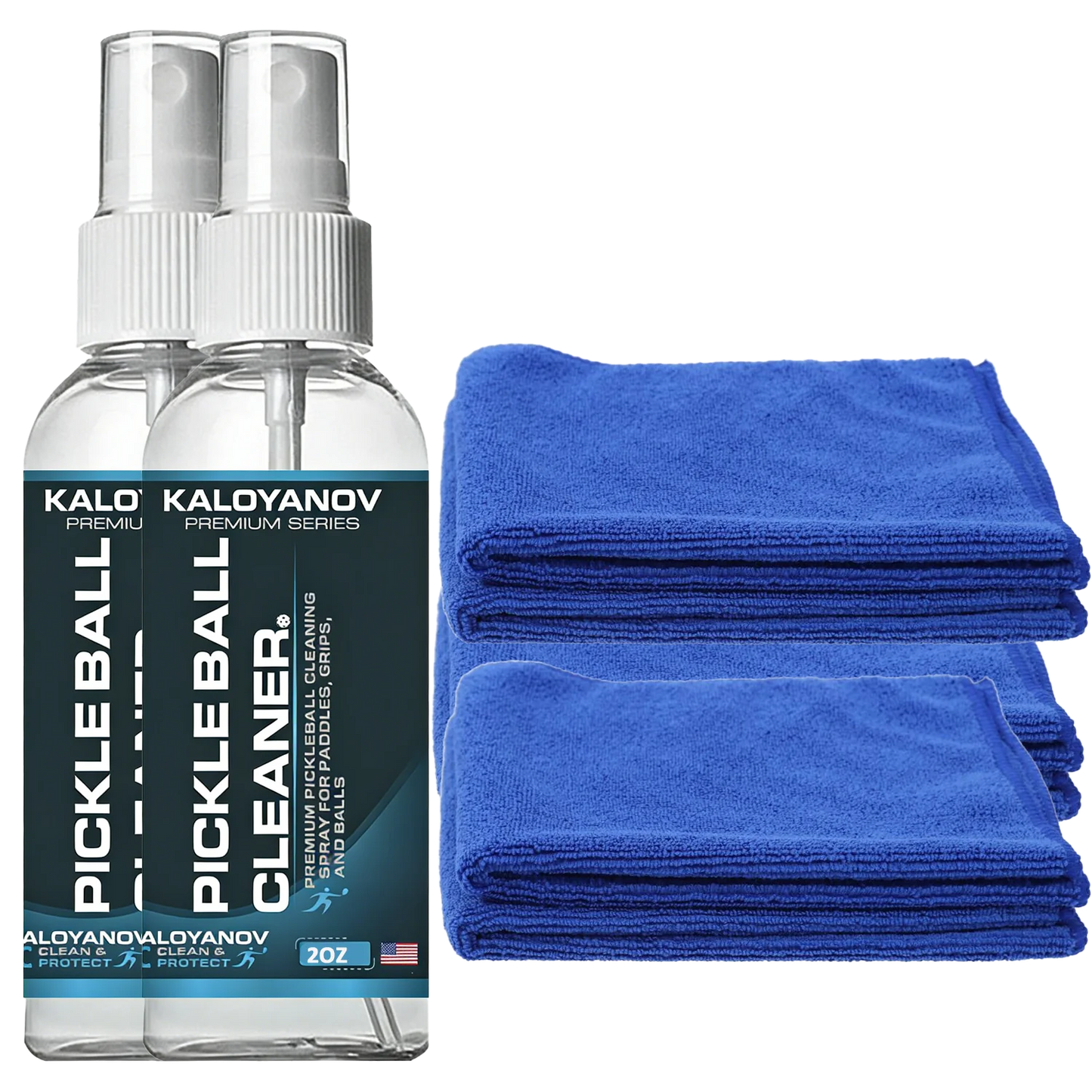 Pickleball Paddle Cleaner Spray & Microfiber Cloth Set