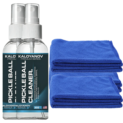 Pickleball Paddle Cleaner Spray & Microfiber Cloth Set