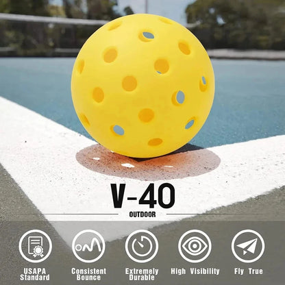 Outdoor Pickleball Balls – 40-Hole 74mm Durable Set