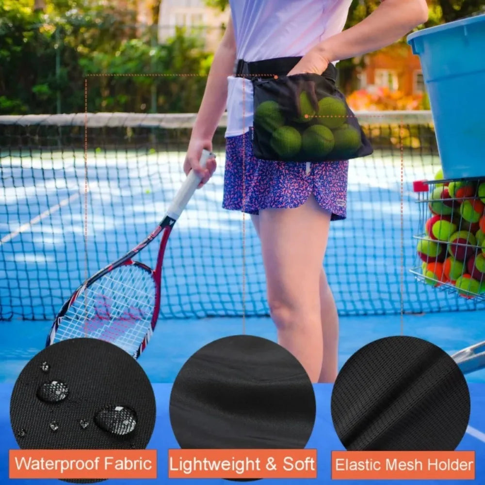 Pickleball Ball Waist Bag – Adjustable Mesh Ball Holder
