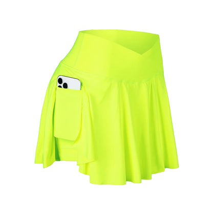 Women's Tennis Skirt with Pockets – 2-in-1 Court Skort