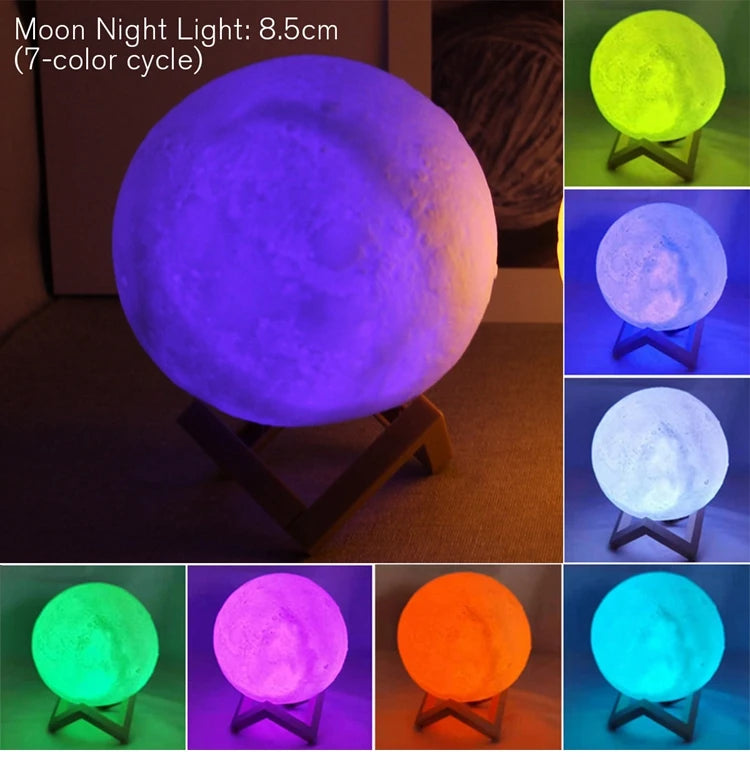 Moon Lamp LED Night Light With Stand
