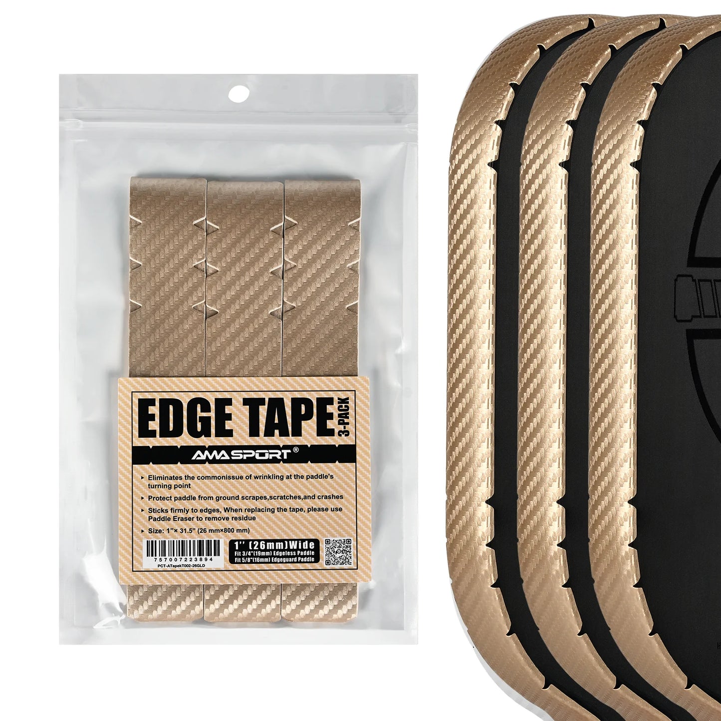3K Carbon Fiber Pickleball Paddle Edge Guard Tape