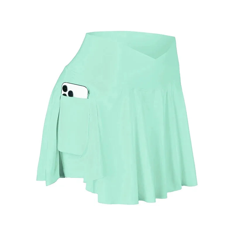 Women's Tennis Skirt with Pockets – 2-in-1 Court Skort