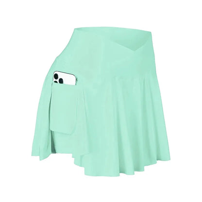Women's Tennis Skirt with Pockets – 2-in-1 Court Skort