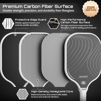 T300 Carbon Fiber Pickleball Paddle – 14mm Honeycomb Core