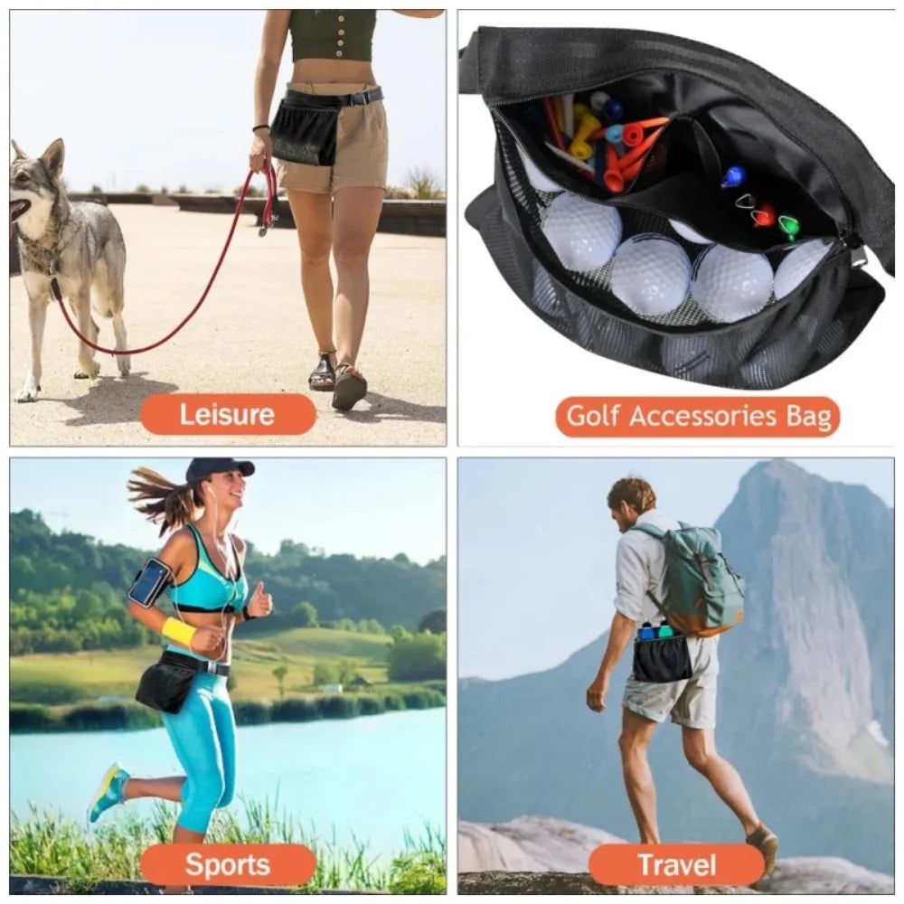 Pickleball Ball Waist Bag – Adjustable Mesh Ball Holder