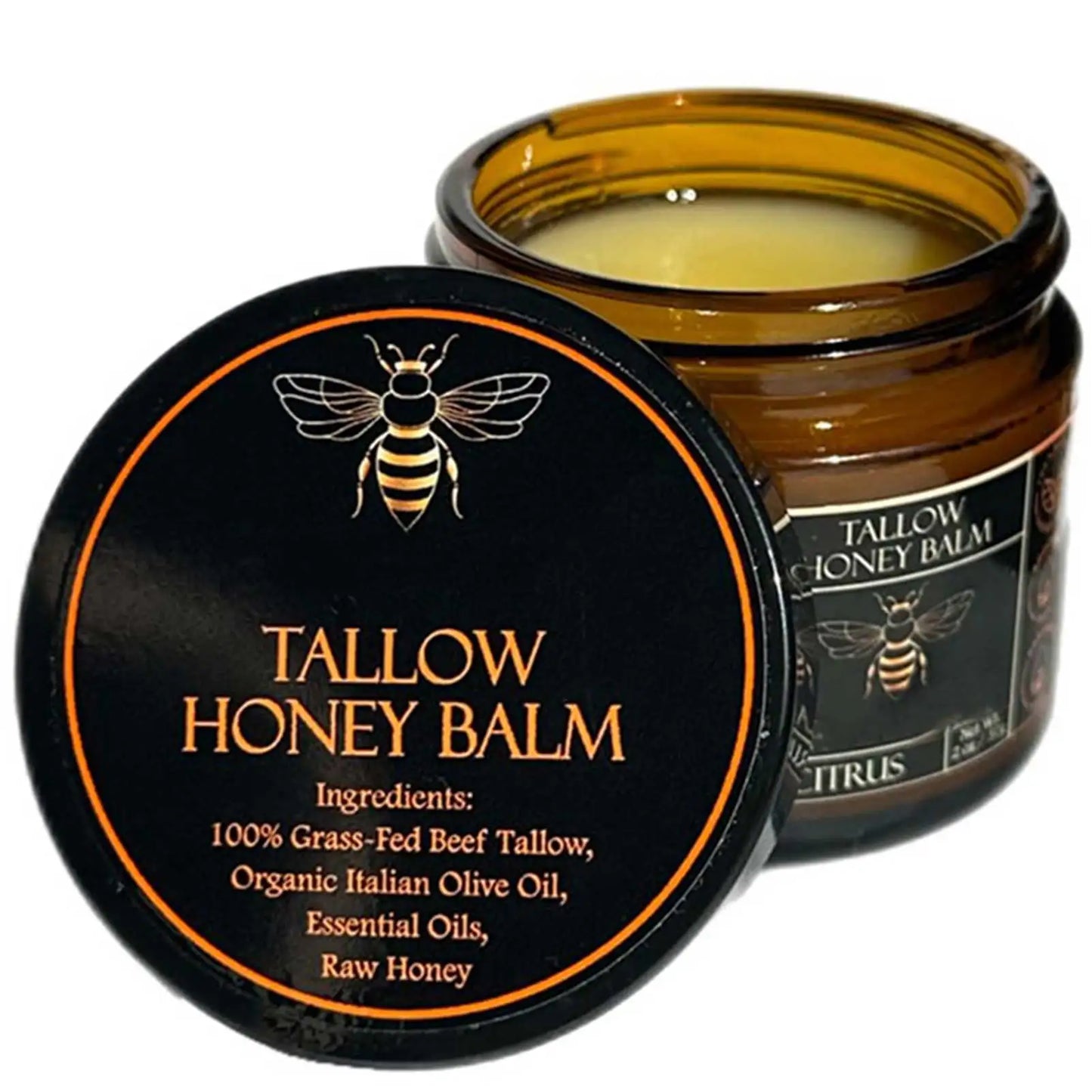 Organic Grass Fed Beef Tallow Balm With Raw Honey