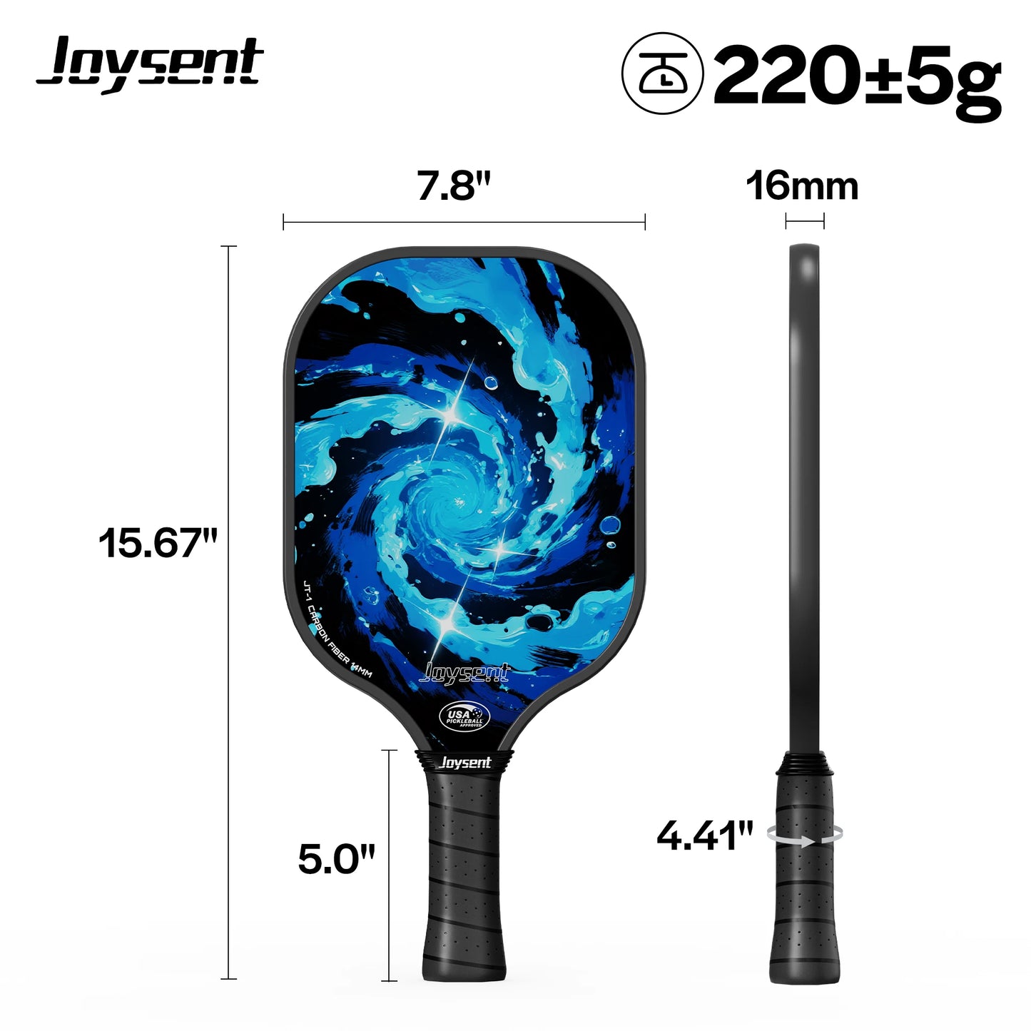 T300 Carbon Fiber Pickleball Paddle – 14mm Honeycomb Core
