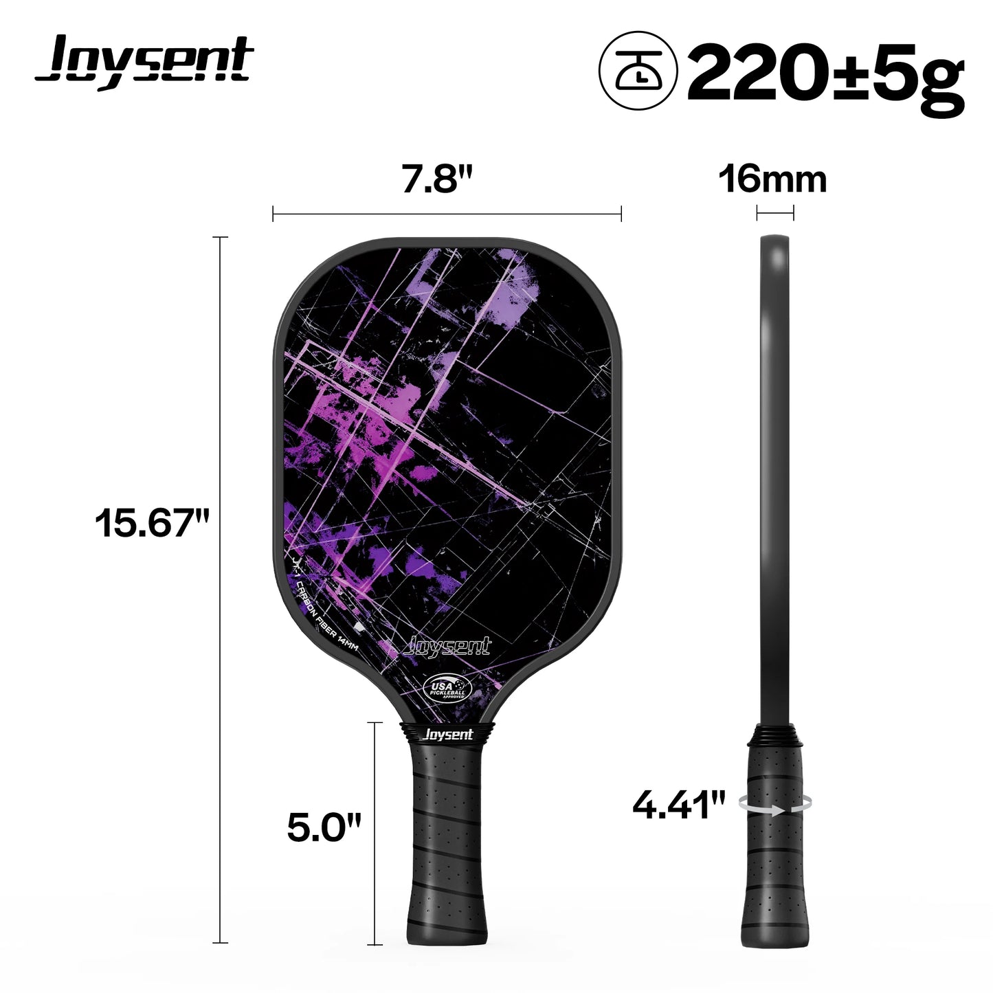 T300 Carbon Fiber Pickleball Paddle – 14mm Honeycomb Core