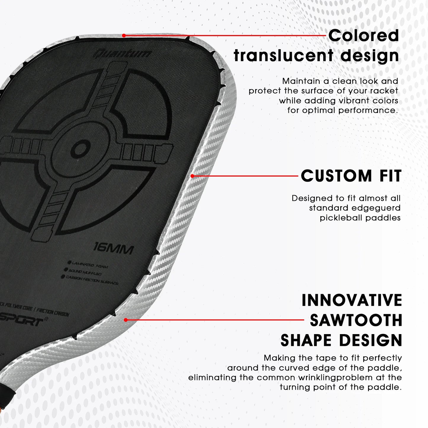 3K Carbon Fiber Pickleball Paddle Edge Guard Tape