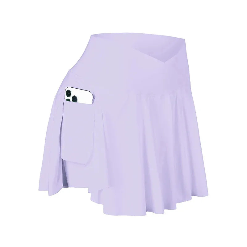 Women's Tennis Skirt with Pockets – 2-in-1 Court Skort