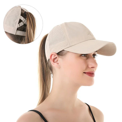 Women's Ponytail Sports Cap – Breathable Quick-Dry Hat