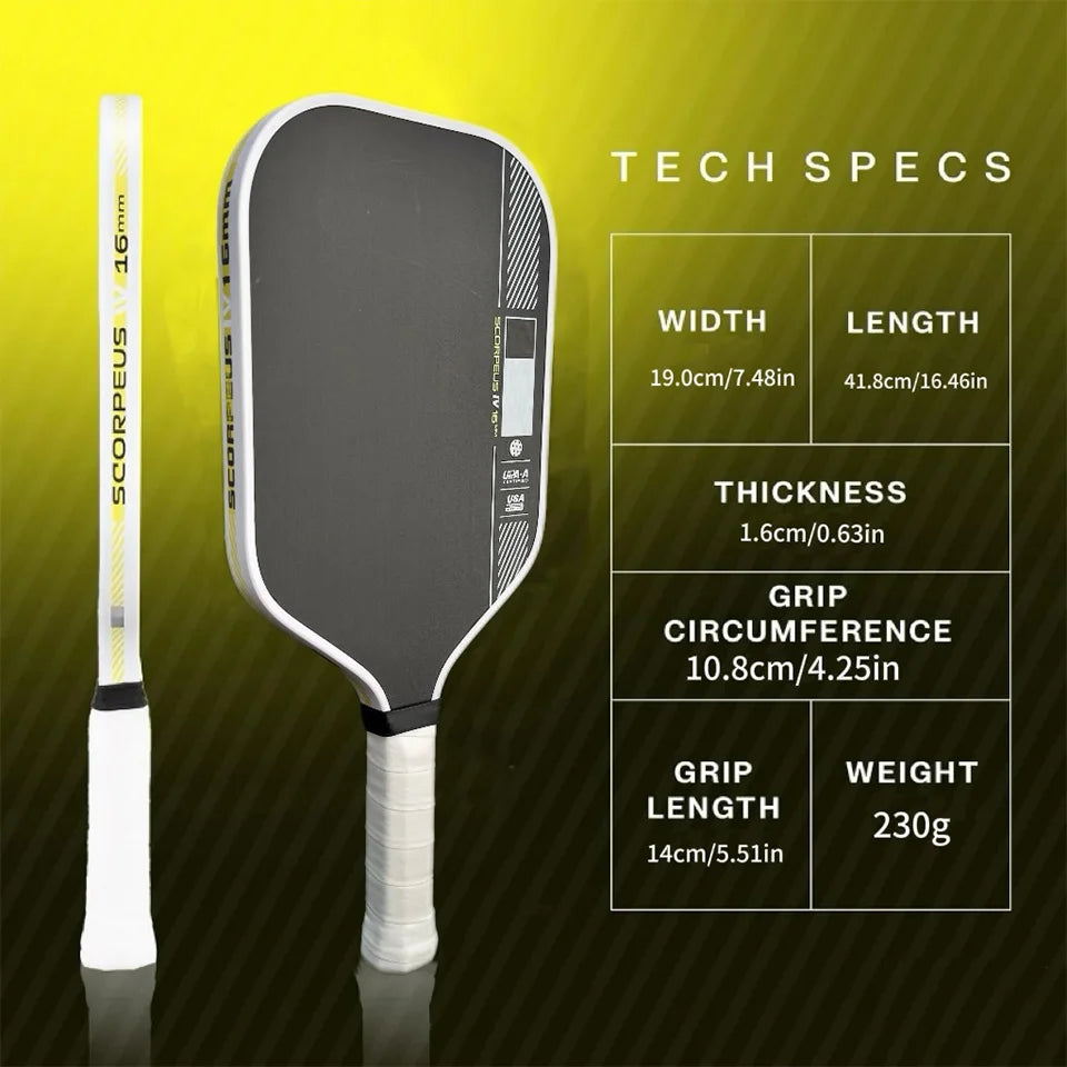 T700 Carbon Fiber Pickleball Paddle – 16mm Honeycomb Core