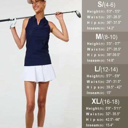 Pleated Pickleball Skort – Athletic Skirt with Built-In Shorts