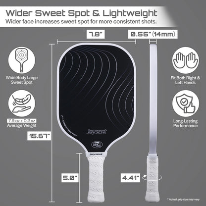 T300 Carbon Fiber Pickleball Paddle – 14mm Honeycomb Core