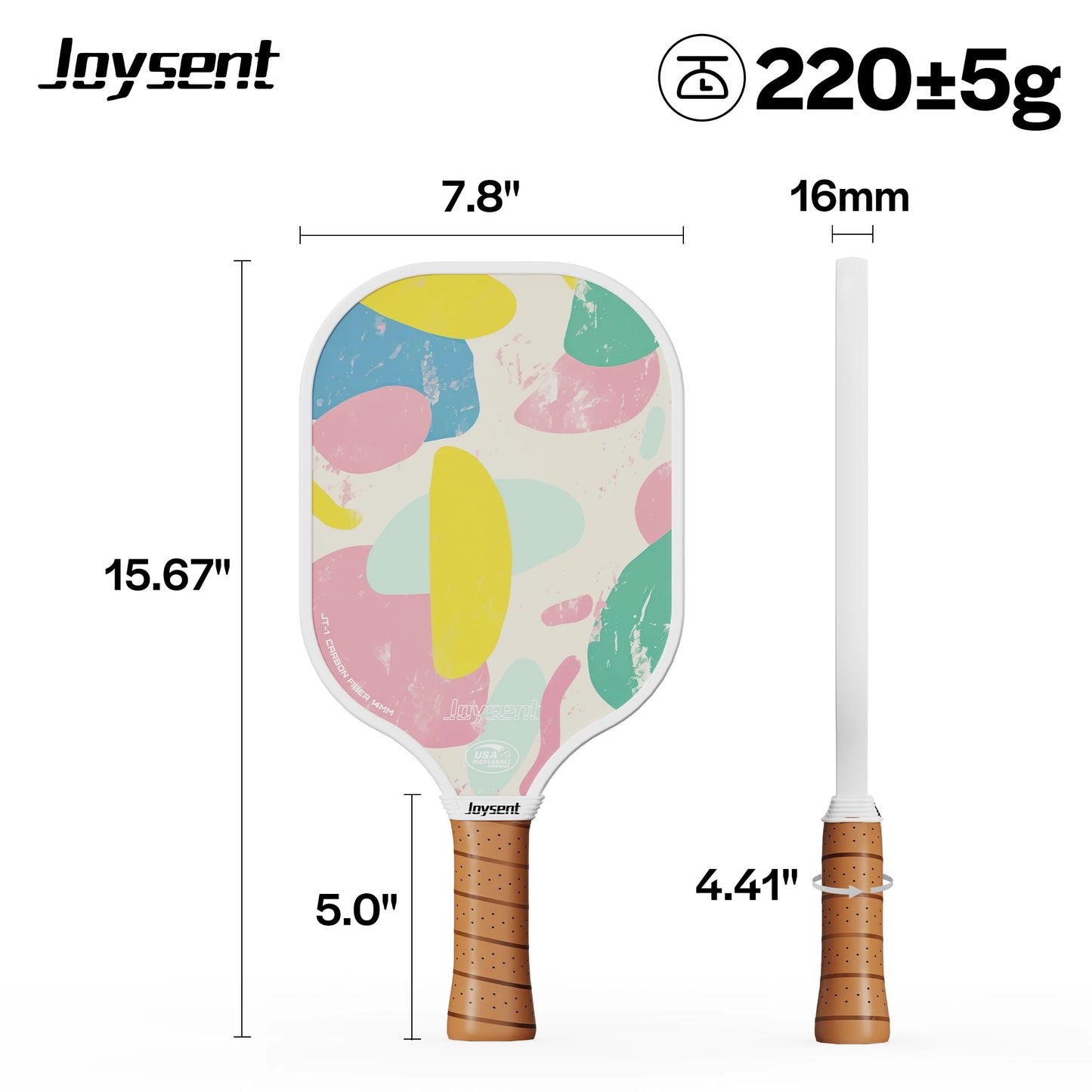 T300 Carbon Fiber Pickleball Paddle – 14mm Honeycomb Core