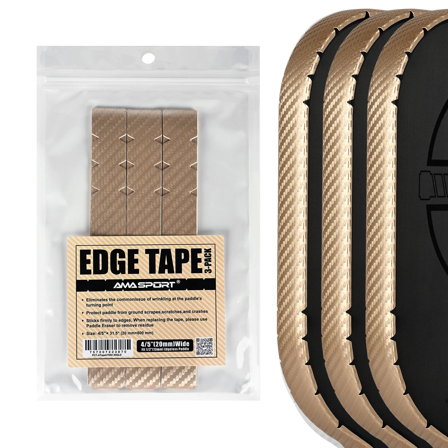 3K Carbon Fiber Pickleball Paddle Edge Guard Tape